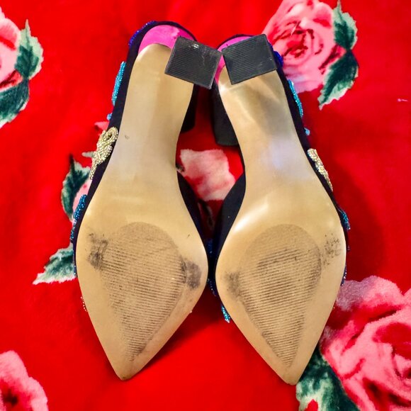 Betsey Johnson Women’s Kimara Rhinestone Doodle Embellished Pumps Size 11 Black - Picture 15 of 16